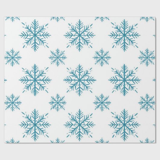 ❄️ Winter-Schneeflocken-Muster-Wrap Weihnachtsgesc Geschenkpapier (Flach)