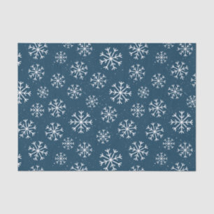 Winter-Schneeflocken Navy Holiday Seidenpapier