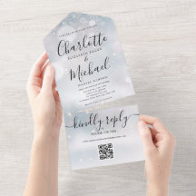 Winter-Schneeflocken QR-Code-Hochzeit