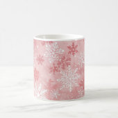 Winter-Schneeflocken Rosa und Weiß Kaffeetasse (Mittel)