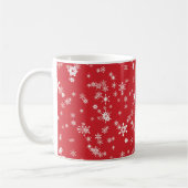Winter-Schneeflocken rot Kaffeetasse (Links)