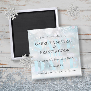 Winter-Schneeflocken Save the Date Magnet
