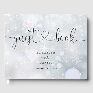 Winter-Schneeflocken Schrift Hochzeit Gästebuch