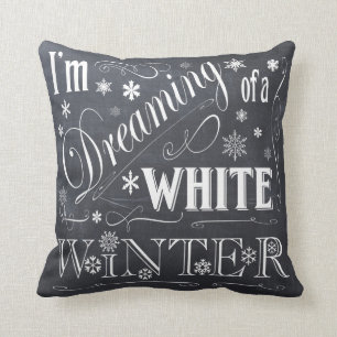 Winter-Schneeflocken-Schultafel-Kunstkissen Kissen