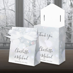 Winter-Schneeflocken-Signatur-Schrift Hochzeit Geschenkschachtel