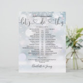 Winter-Schneeflocken-Skript Hochzeitsplan Zeitachs (Stehend Vorderseite)