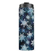 Winter-Schneeflocken Tiefblaue Magische Nacht