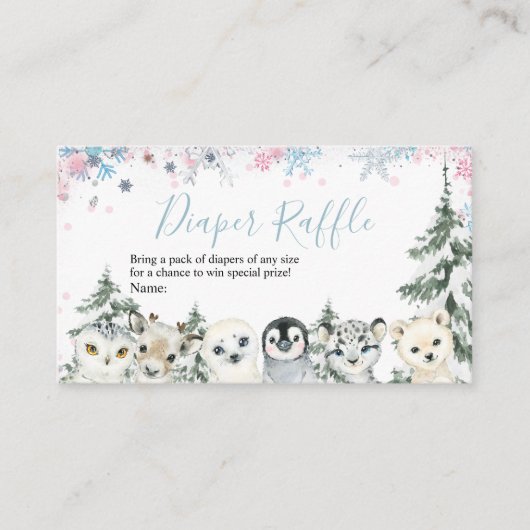 Winter-Schneeflocken Tierartik-Windeln Begleitkarte (Vorderseite)