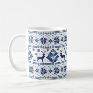 Winter-Schneeflocken Volkskunst-Ornament-Muster Ka Kaffeetasse