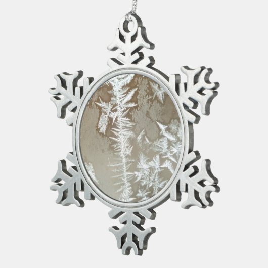 Winter Schneeflocken Zinn-Ornament (Rechts)