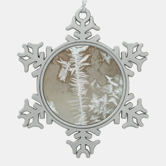 Winter Schneeflocken Zinn-Ornament (Vorderseite)