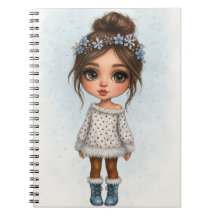 Winter-Schneegl Mädchen Notizbuch