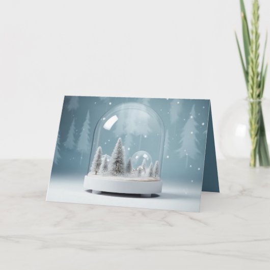 Winter-Schneekugel Feiertagskarte (Vorderseite)