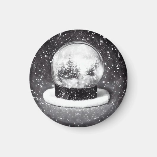 Winter-Schneekugel Magnet (Vorne)