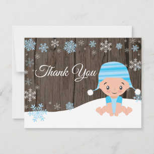 Winter-Schneemann Blaue Dankeskarten Dankeskarte