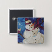 Winter-Schneemann Button (Vorne & Hinten)