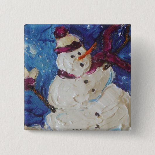 Winter-Schneemann Button (Vorderseite)