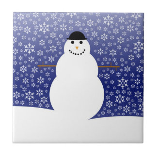 Winter-Schneemann-Fliese Fliese