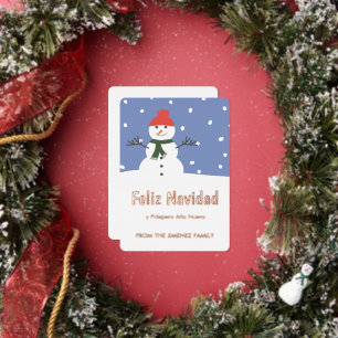 Winter Schneemann Frohe Weihnachten und ein erfolg Folien Feiertagskarte