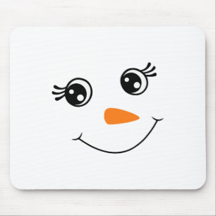 Winter Schneemann Gesicht Wimpern Weihnachten Xmas Mousepad