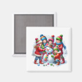 Winter Schneemann Magnet (Vorderseite/Rückseite)