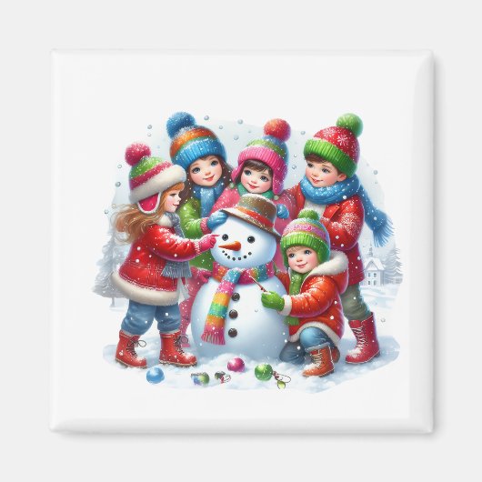 Winter Schneemann Magnet (Vorne)