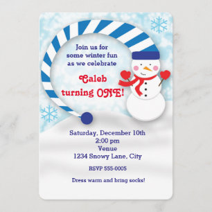Winter Schneemann Schnee Feiertag Süße Party Einla Einladung
