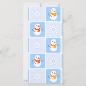 Winter Schneemann und Schneeflocken (Rückseite)