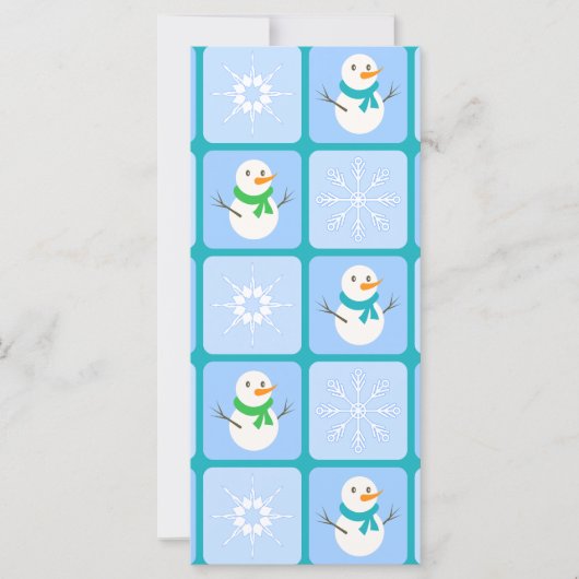 Winter Schneemann und Schneeflocken (Vorderseite)