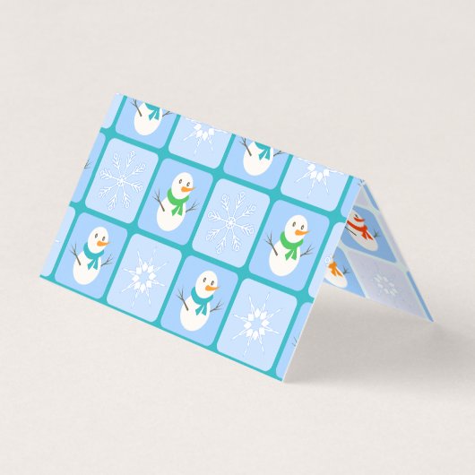 Winter Schneemann und Schneeflocken (Vorderseite)