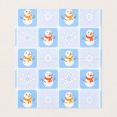 Winter Schneemann und Schneeflocken (Innenseite Aufgefaltet)