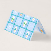 Winter Schneemann und Schneeflocken (Rückseite)