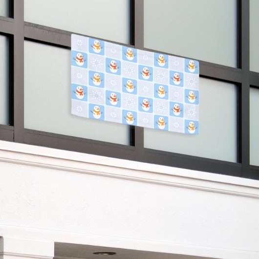Winter Schneemann und Schneeflocken Banner (Äußeres Gebäude)