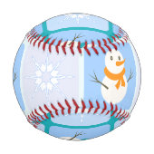 Winter Schneemann und Schneeflocken Baseball (Rückseite)