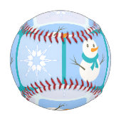 Winter Schneemann und Schneeflocken Baseball (Vorderseite)
