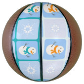 Winter Schneemann und Schneeflocken Basketball (Vertikal)