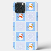 Winter Schneemann und Schneeflocken Case-Mate iPhone Hülle (Rückseite)