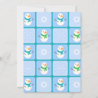 Winter Schneemann und Schneeflocken