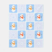 Winter Schneemann und Schneeflocken Fleecedecke (Vorderseite)