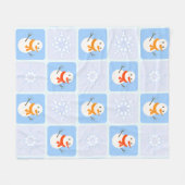 Winter Schneemann und Schneeflocken Fleecedecke (Vorderseite (Horizontal))