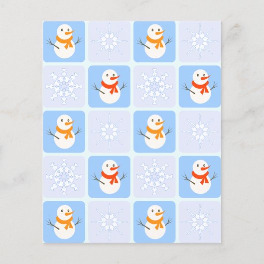 Winter Schneemann und Schneeflocken Flyer (Hinten)