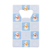 Winter Schneemann und Schneeflocken Geldbeutel Flaschenöffner (Rückseite)