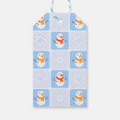 Winter Schneemann und Schneeflocken Geschenkanhänger (Rückseite)