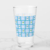 Winter Schneemann und Schneeflocken Glas (Rückseite)