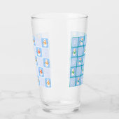 Winter Schneemann und Schneeflocken Glas (Links)