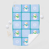 Winter Schneemann und Schneeflocken Golfhandtuch (Insitu)