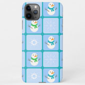 Winter Schneemann und Schneeflocken iPhone Hülle (Rückseite)