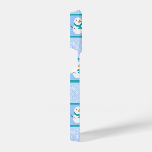 Winter Schneemann und Schneeflocken iPhone Hülle (Rechte Seite)