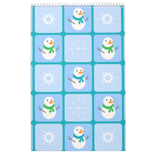 Winter Schneemann und Schneeflocken Kalender (Titelbild)