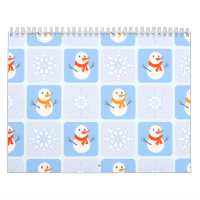 Winter Schneemann und Schneeflocken
